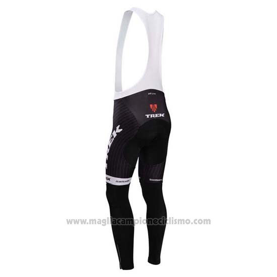 2014 Abbigliamento Ciclismo Trek Factory Racing Nero e Bianco Manica Lunga e Salopette